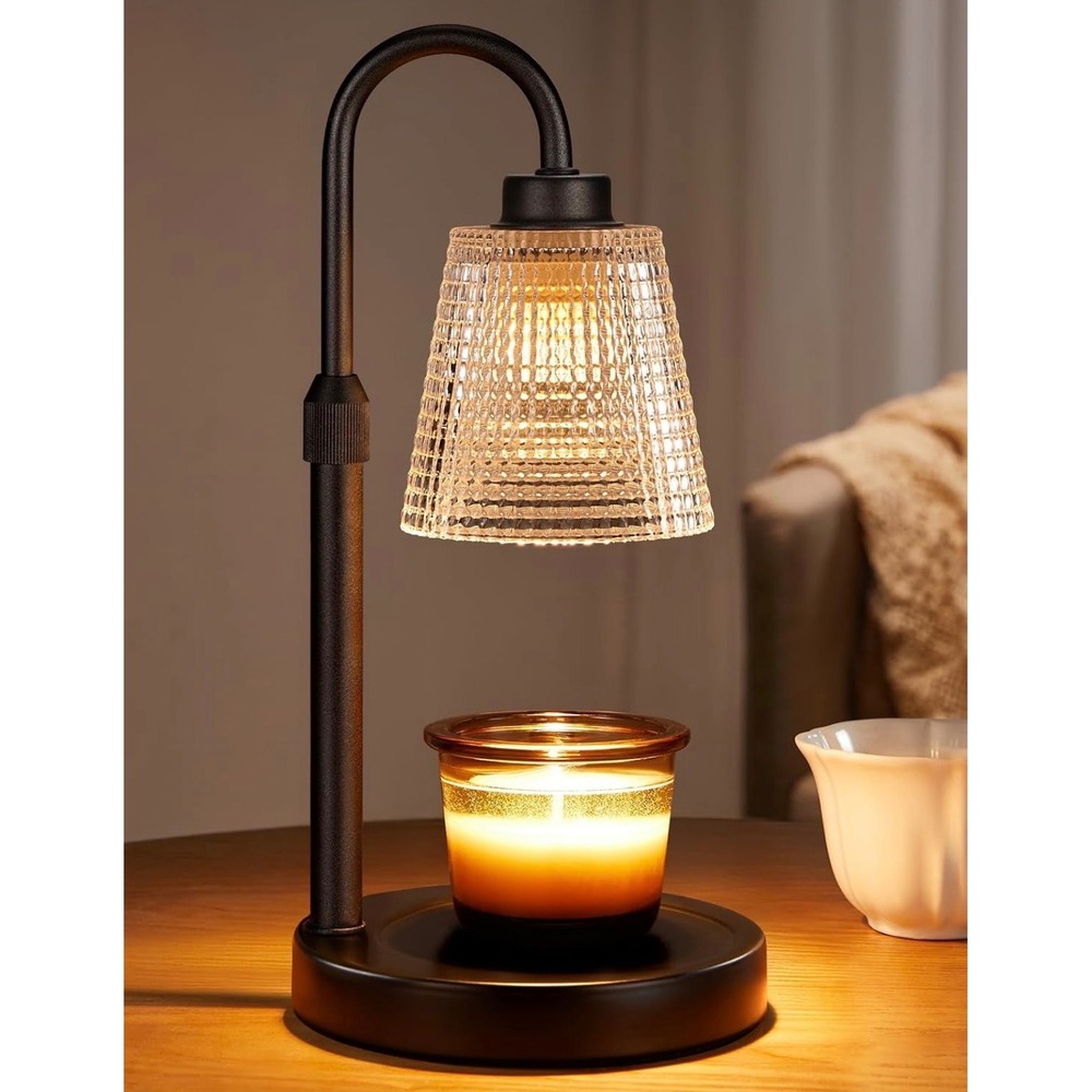 Candle Warmer Lamp with Timer Dimmable Height Adjustable Wax Melt Warmer Black